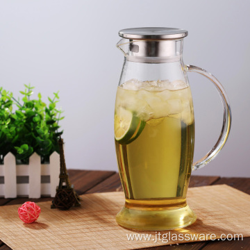 Glass pitcher with spout for juice & iced tea